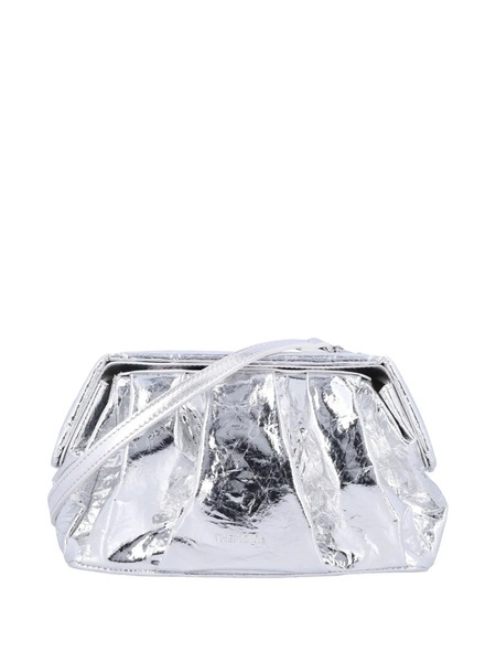 Themoirè Afrodite Pleated Metallic-effect Clutch Bag - Silver 