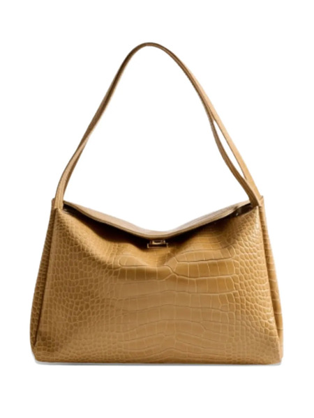  Themoirè Eudora Embossed Shoulder Bag - Brown 
