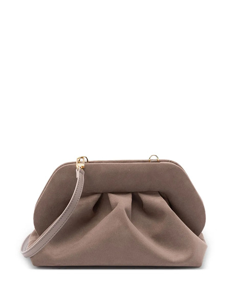  Themoirè Pleated Clutch Bag - Brown 
