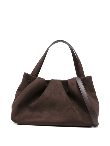  Themoirè Pleated Top-handle Tote Bag - Brown 