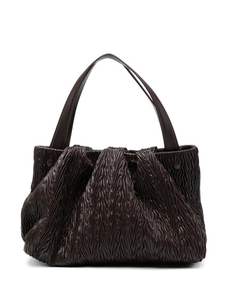  Themoirè Textured Tote Bag - Brown 