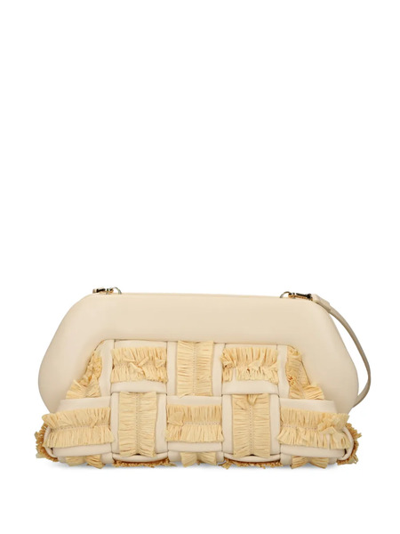  Themoirè Woven Fringed Crossbody Bag - Neutrals 