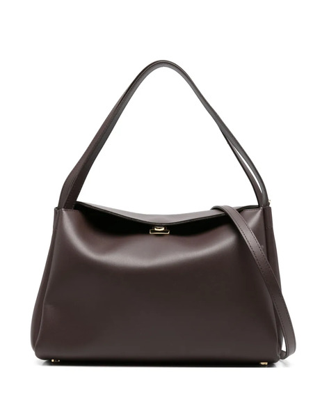  Themoirè Zip-pocket Shoulder Bag - Brown 