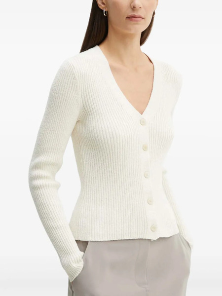  Theory Button V-neck Cardigan - Neutrals 