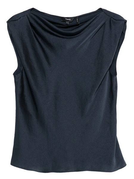  Theory Cowl-neck Sleeveless Top - Blue 