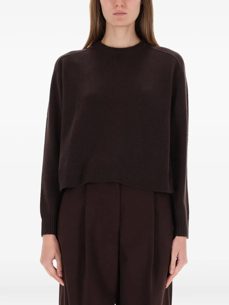  Theory Crew-neck Cropped Sweater - Brown 