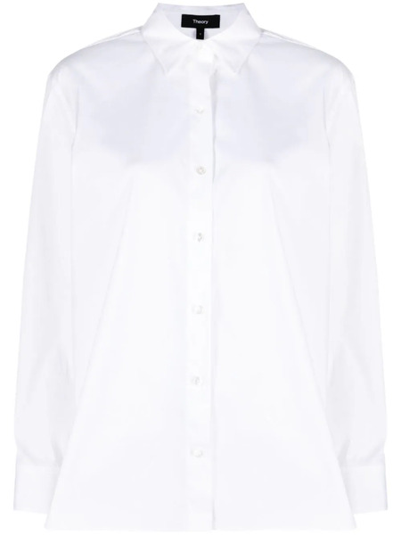  Theory Long-sleeve Cotton-blend Shirt - White 
