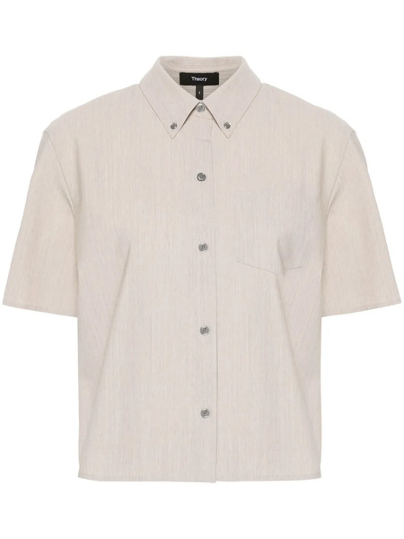  Theory Mélange-effect Shirt - Neutrals 