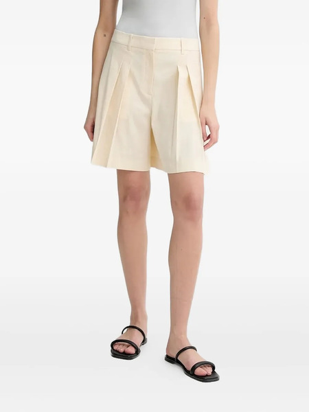  Theory Pleated-front Tailored Shorts - Neutrals 