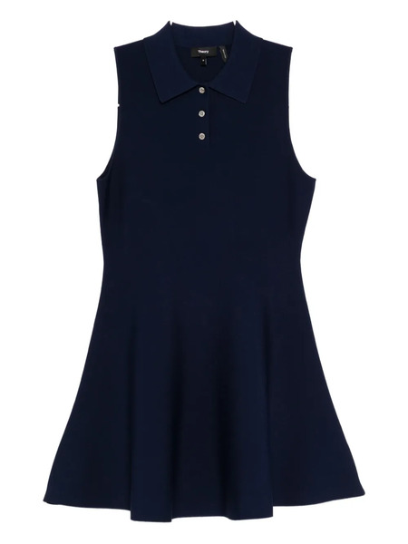  Theory Polo-collar A-line Dress - Blue 