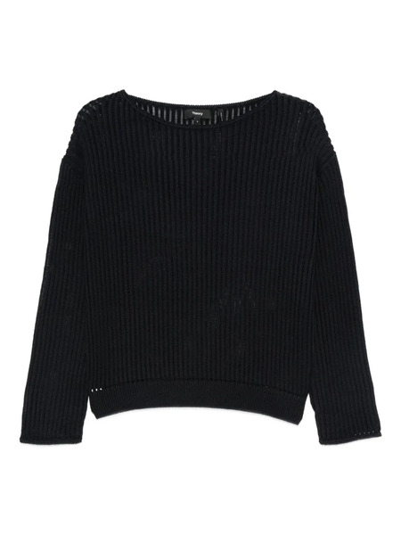  Theory Ribbed Boat-neck Sweater - Blue 