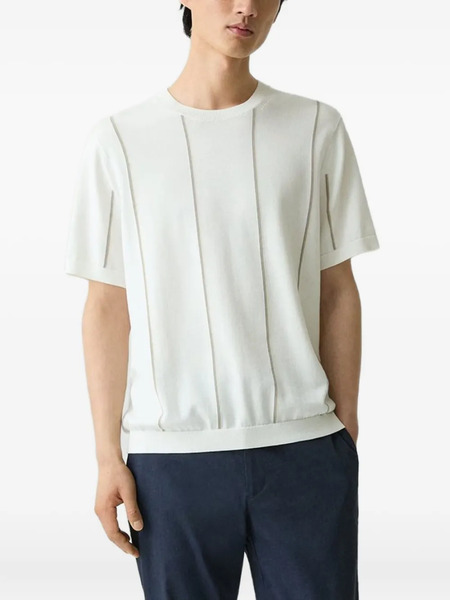  Theory Striped Cotton Sweater - White 