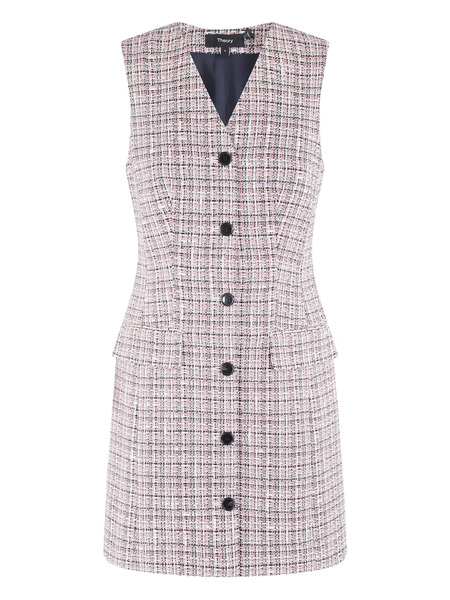  Theory Tweed Mini Dress - Pink 