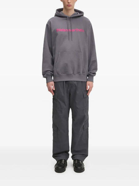  This Is Never That Embroidered Logo Hoodie - Grey 