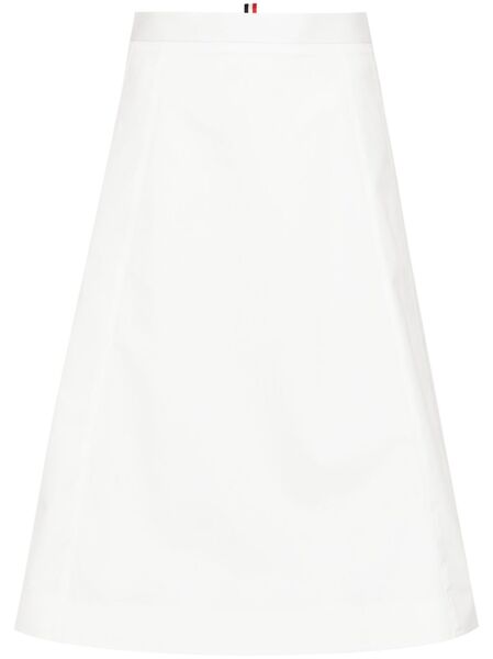  Thom Browne A-line Cotton Midi Skirt - White 