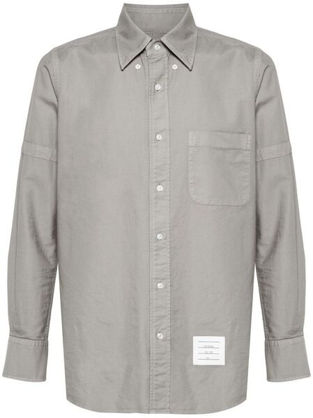  Thom Browne Adjustable-armbands Cotton Shirt - Grey 