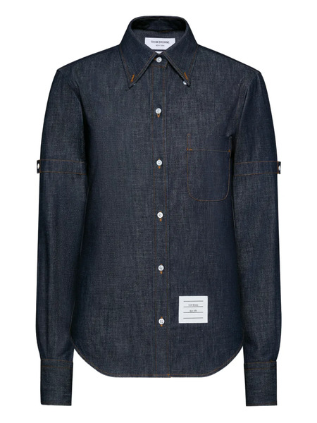  Thom Browne Armband Denim Shirt - Blue 