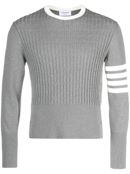  Thom Browne 4-bar Cable-knit Sweatshirt - Grey 
