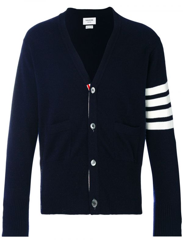  Thom Browne 4-bar Cashmere Cardigan - Blue 