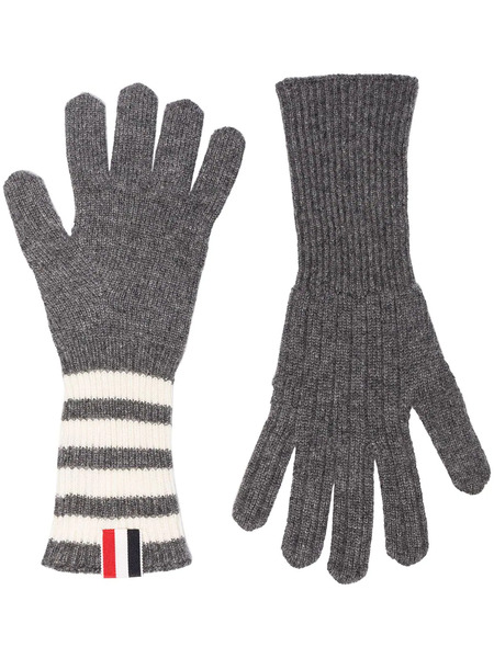  Thom Browne 4-bar Cashmere Gloves - Grey 