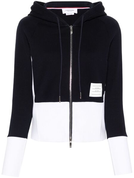  Thom Browne 4-bar Cotton Hoodie - Blue 