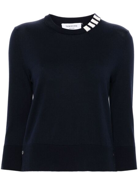  Thom Browne 4-bar Cotton Jumper - Blue 