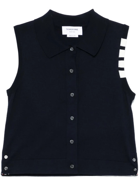  Thom Browne 4-bar Cotton Vest - Blue 