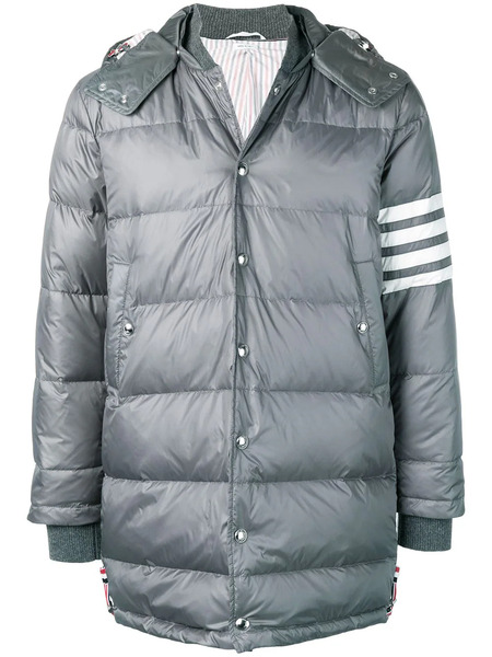  Thom Browne 4-bar Down Hooded Coat - Grey 