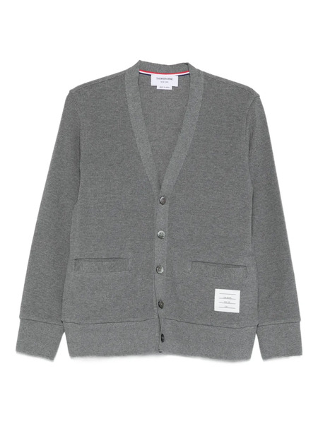  Thom Browne 4-bar Intarsia Cardigan - Grey 