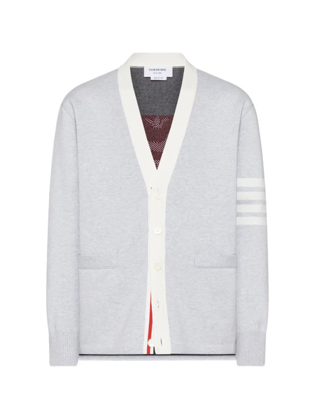  Thom Browne 4-bar Intarsia-knit Cardigan - Grey 