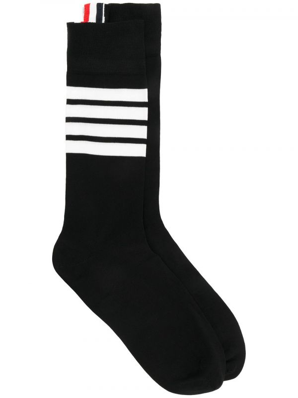  Thom Browne 4-bar Mid-calf Socks - Black 