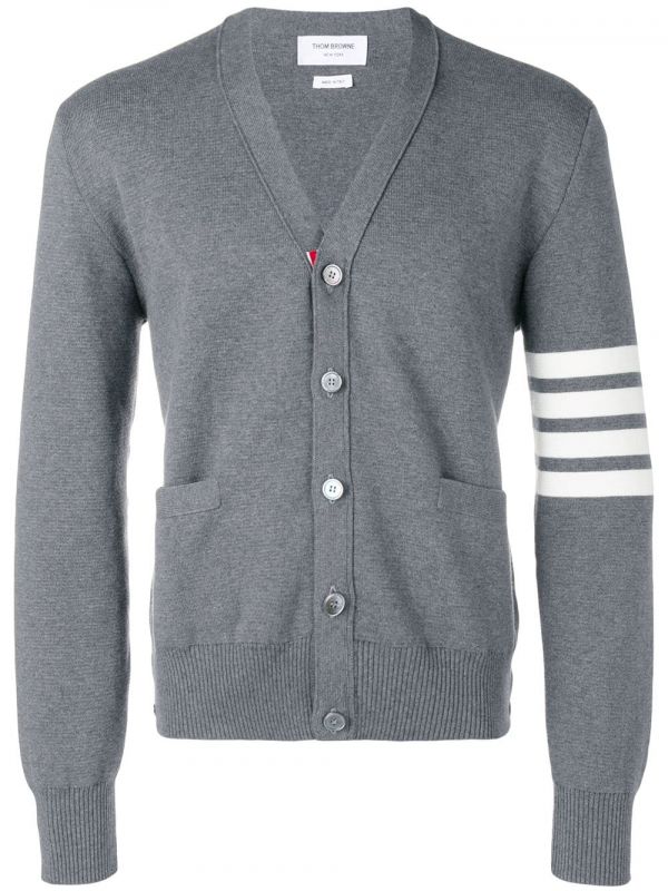  Thom Browne 4-bar Milano Stitch Cardigan - Grey 