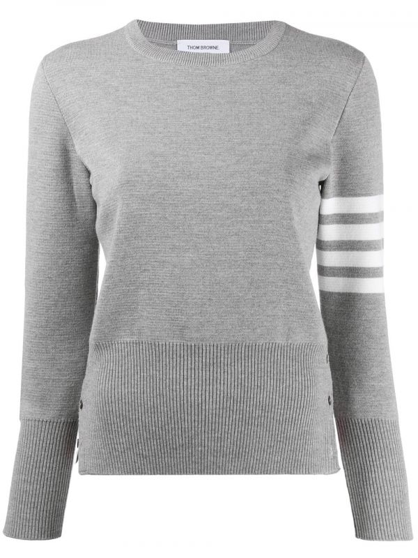  Thom Browne 4-bar Milano Stitch Jumper - Grey 