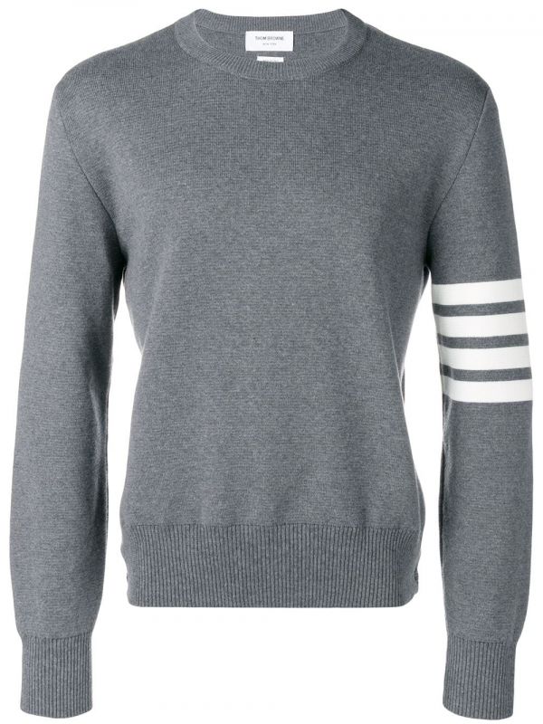  Thom Browne 4-bar Milano Stitch Pullover - Grey 