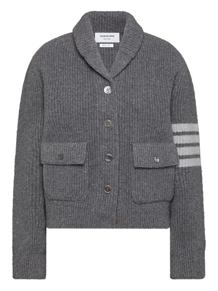  Thom Browne 4-bar Shawl-collar Bomber Jacket - Grey 