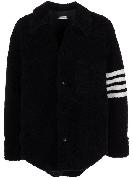  Thom Browne 4-bar Shearling Jacket - Blue 