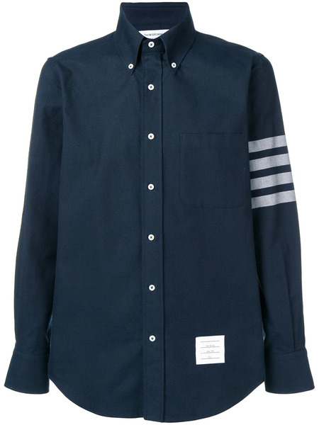  Thom Browne 4-bar Solid Rwb Stripe Shirt - Blue 