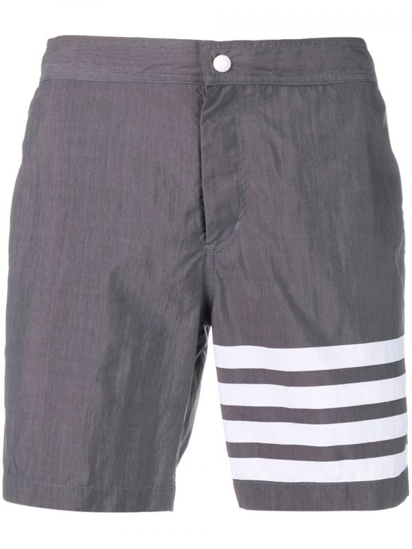  Thom Browne 4-bar Solid Tech Swim Short - Grey 