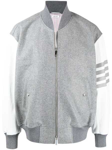  Thom Browne 4-bar Stripe Bomber Jacket - Grey 