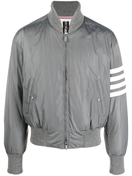  Thom Browne 4-bar Stripe Bomber Jacket - Grey 