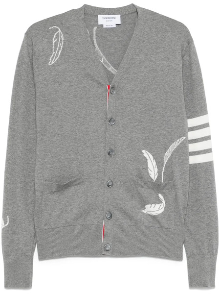  Thom Browne 4-bar Stripe Cardigan - Grey 