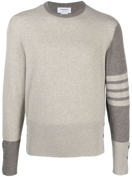  Thom Browne 4-bar Stripe Cashmere Jumper - Neutrals 