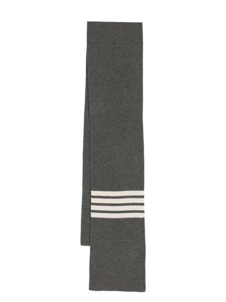  Thom Browne 4-bar Stripe Cashmere Scarf - Grey 