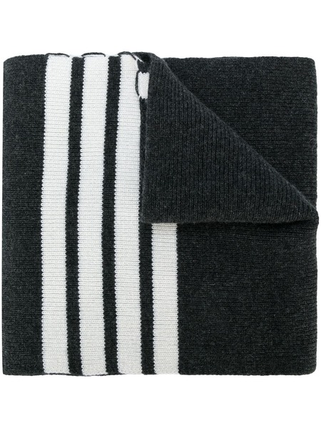  Thom Browne 4-bar Stripe Cashmere Scarf - Grey 