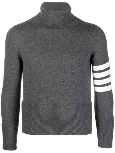  Thom Browne 4-bar Stripe Cashmere Turtleneck - Grey 