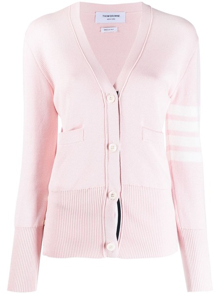  Thom Browne 4-bar Stripe Cotton Cardigan - Pink 