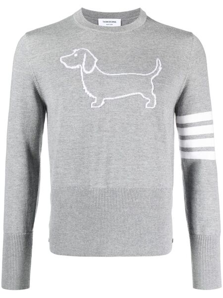  Thom Browne 4-bar Stripe Wool Jumper - Grey 