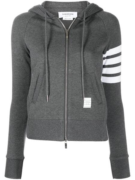  Thom Browne 4-bar Stripe Zip-fastening Hoodie - Grey 