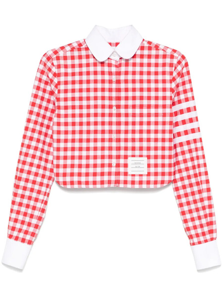  Thom Browne 4 Bar Stripes Gingham Check Shirt - Red 