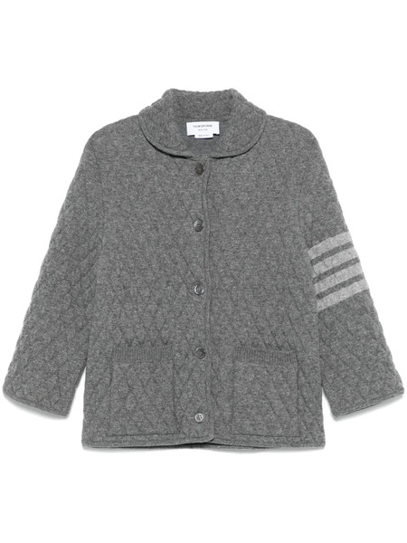  Thom Browne 4 Bar Stripes Quilted Jacket - Grey 